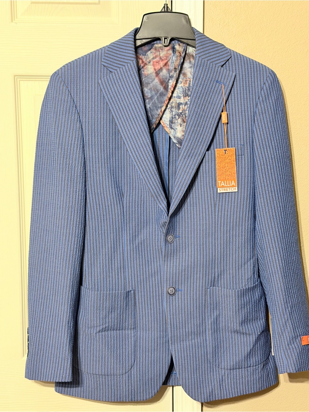 TALLIA Light Blue Pinstripe Stretch Sport Coat